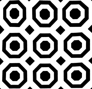 Gallery image for Black/White Velvet Octagon Small